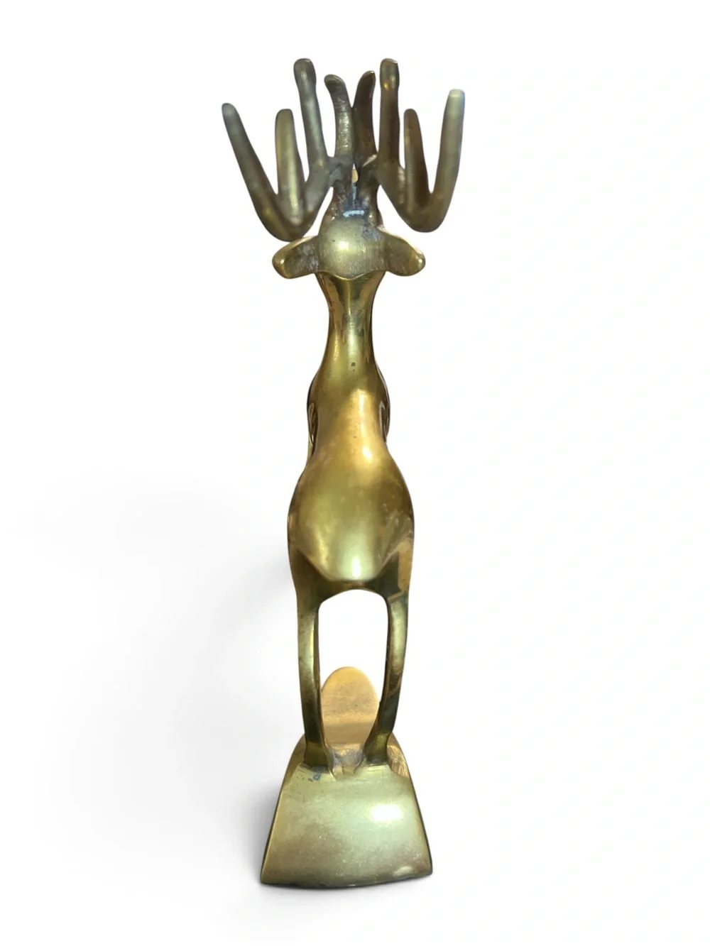 Mid Century Cast Brass Reindeer Stag Holiday Figurine Home Decor G Mark Vintage